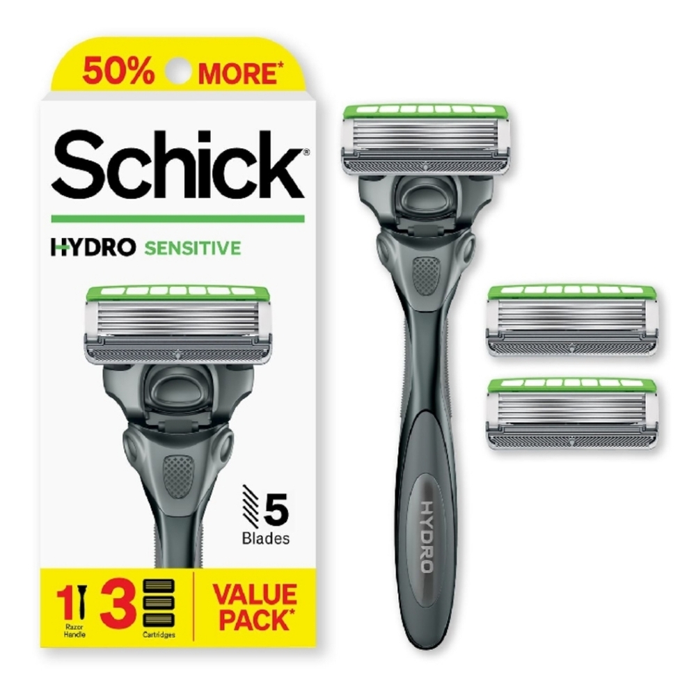 🐢2/$15 Schick Hydro Sensitive 5-Blade Razor + 3 Razor Blade Refills - Picture 6 of 14
